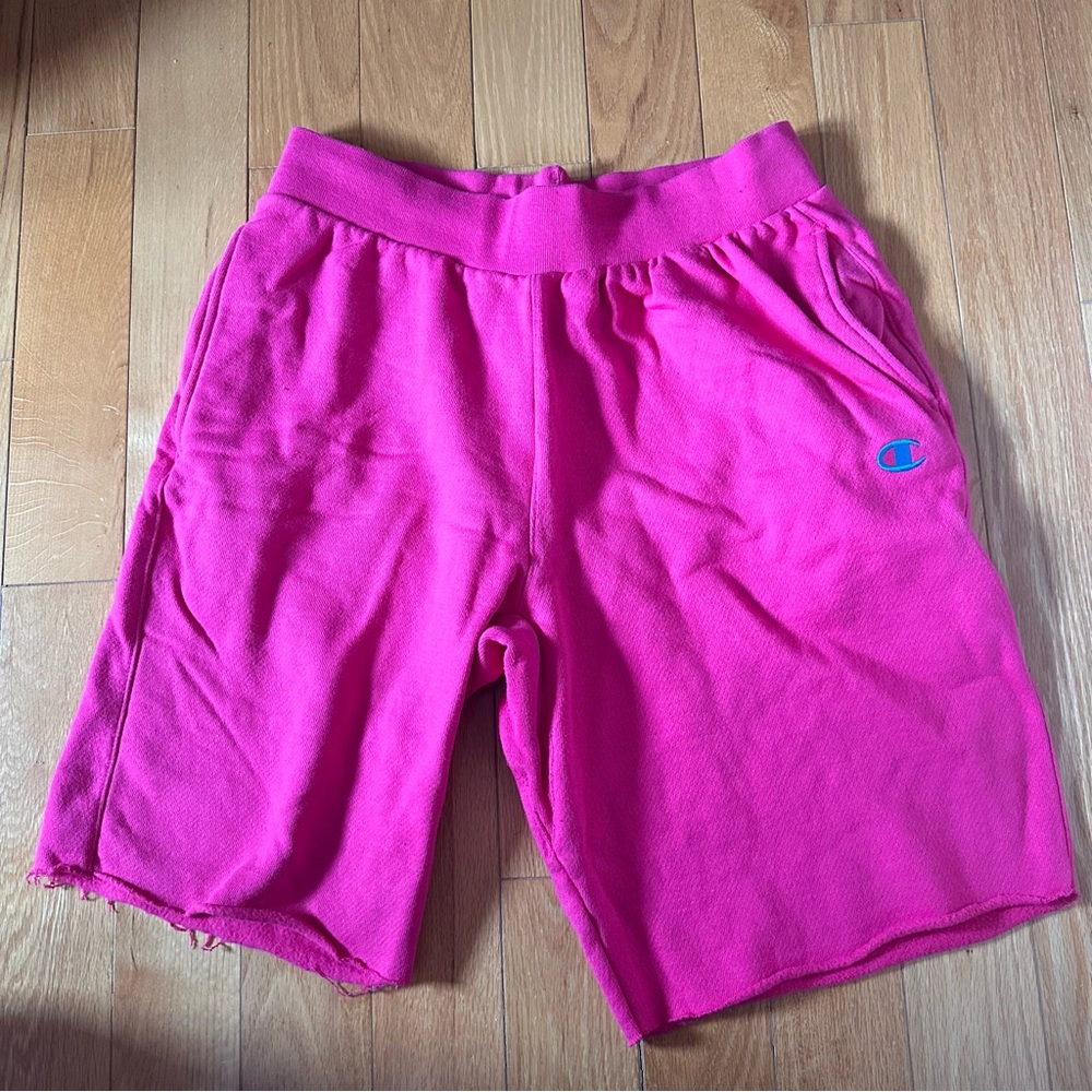 Champion Reverse Weave pink sweat shorts
